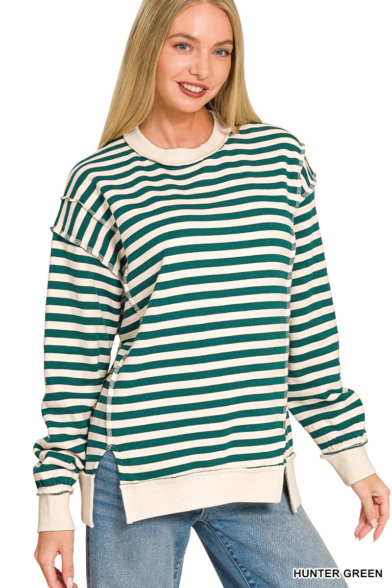 Green Striped LS Top