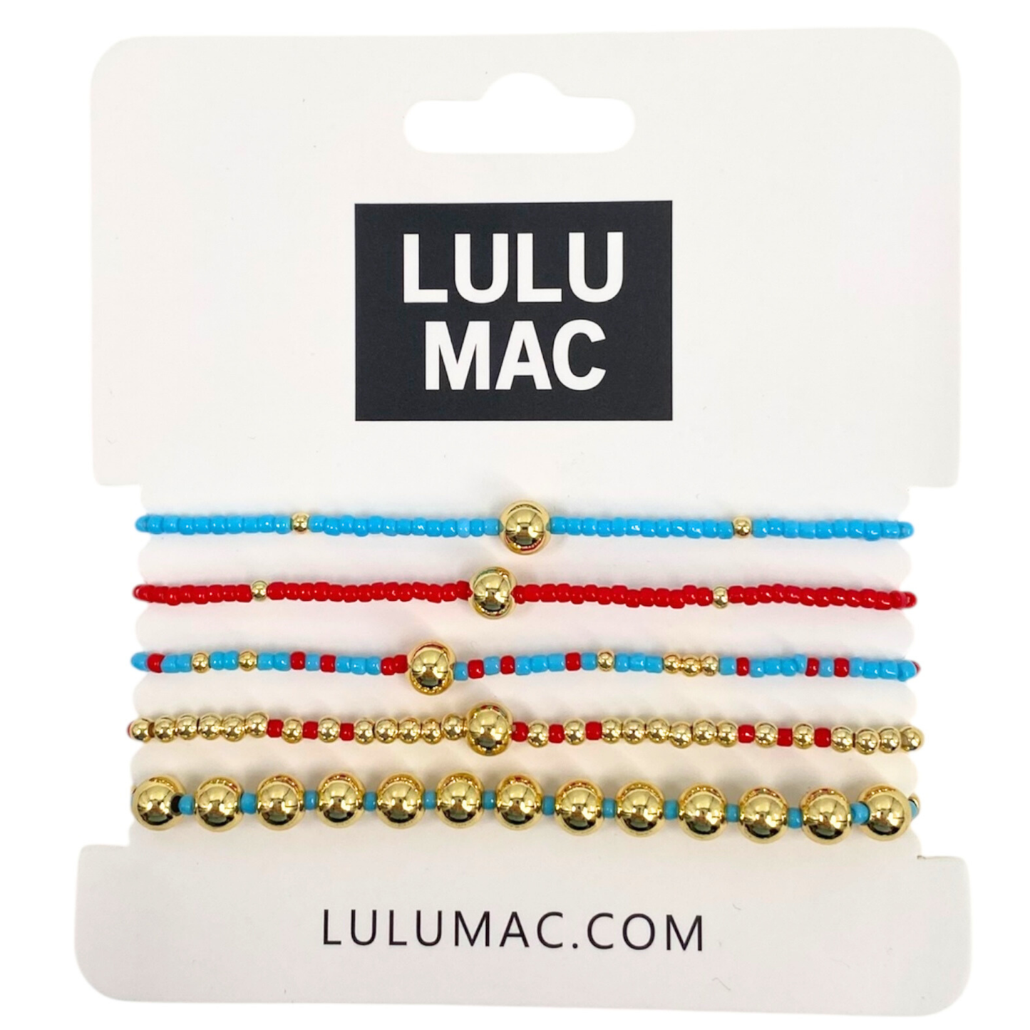 LM-Red and Light Blue Bracelet Set