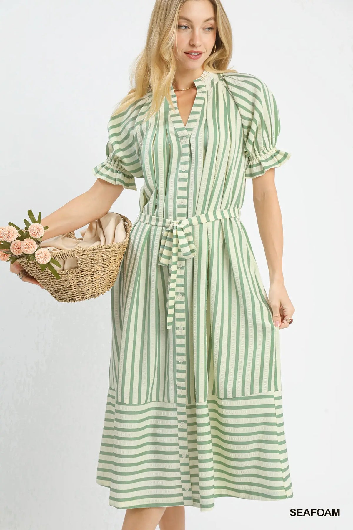 Seafoam Striped Dress