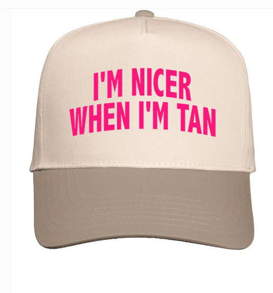 I’m Nicer When I’m Tan Hat-Solid Black Hat