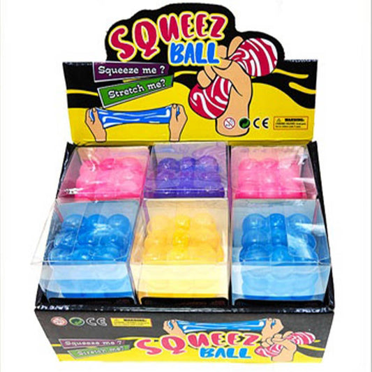 Embossed Cube Shaped Maltose Squishy Toy: ASSORTED COLOR