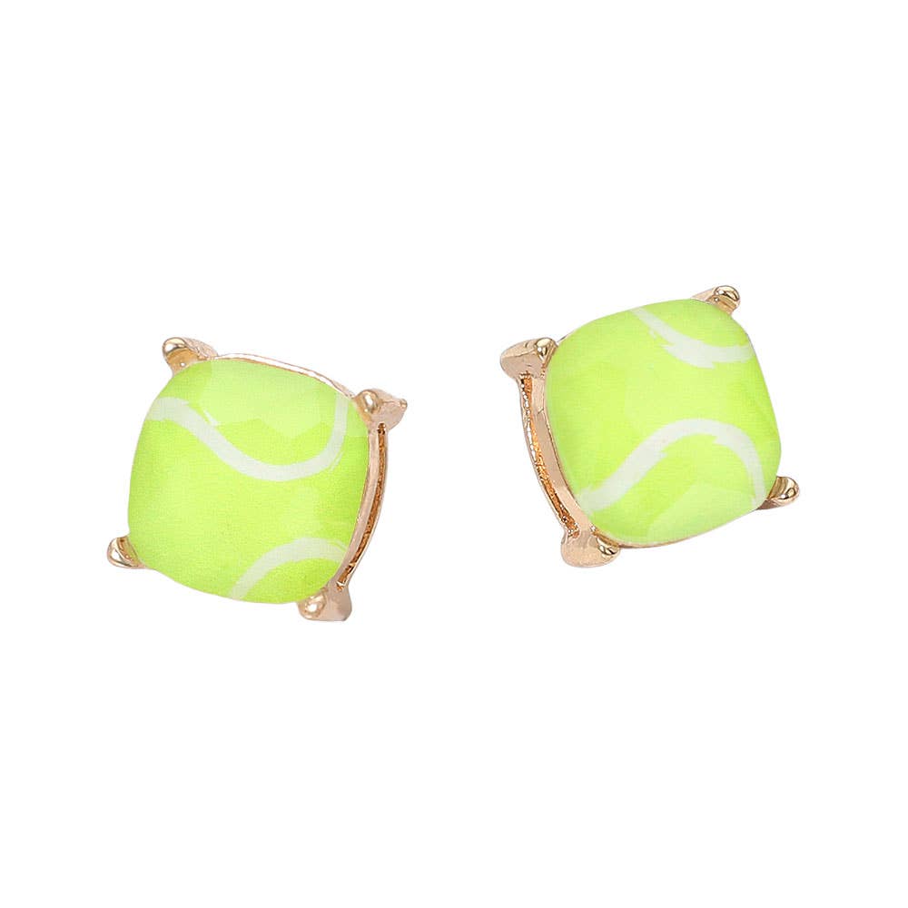 Sports Soccer Baseball Golf Football Square Stud Earring
: Baseball