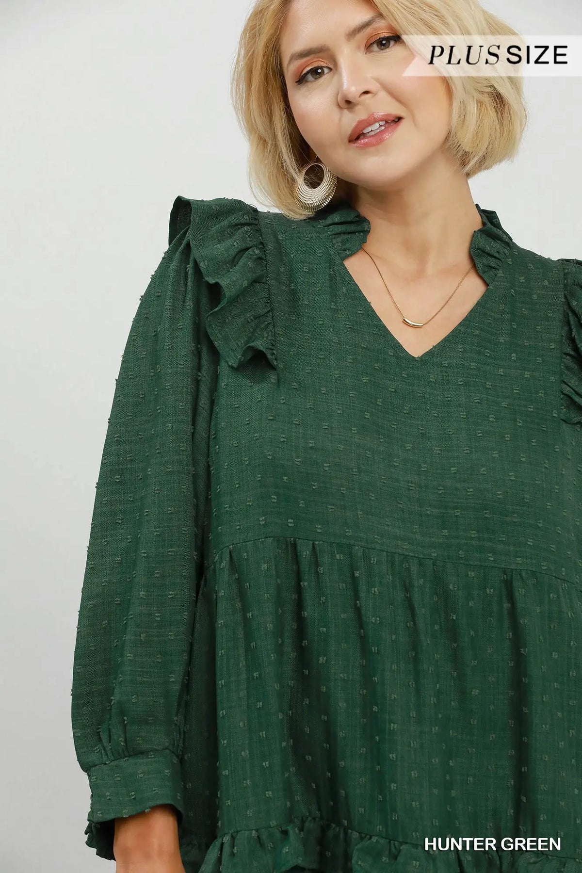 Hunter Green Tiered Midi Dress