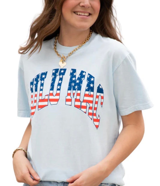 Light Blue Stars and Stripes Tee