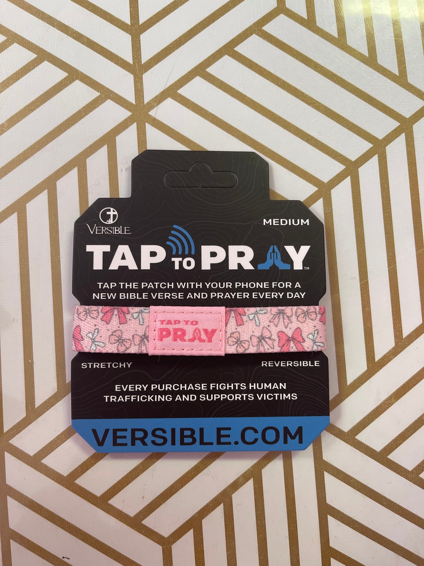 Tap To Pray® Wristband - Boutique Bows - Medium