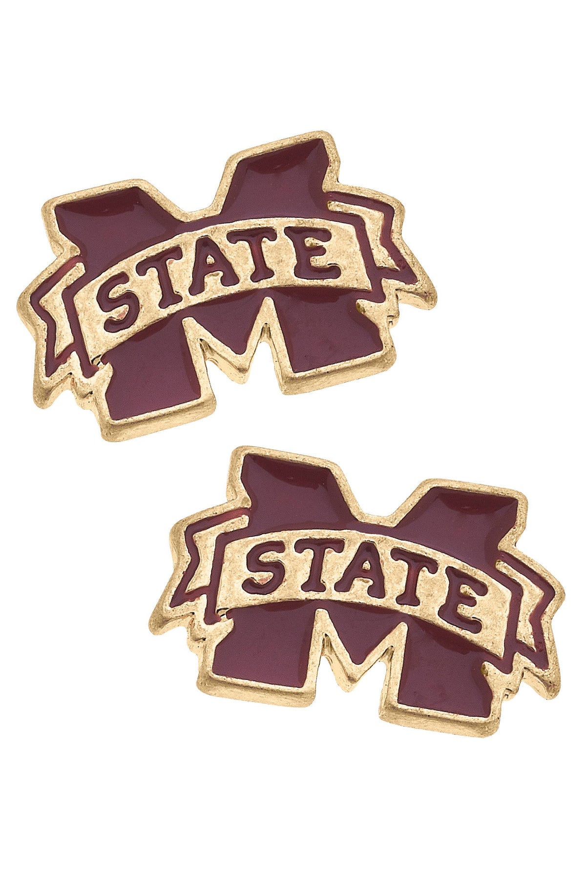 Mississippi State Bulldogs Enamel Logo Stud Earrings