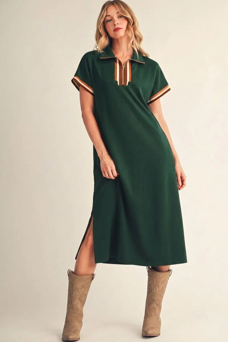 Hunter Green Details Dress