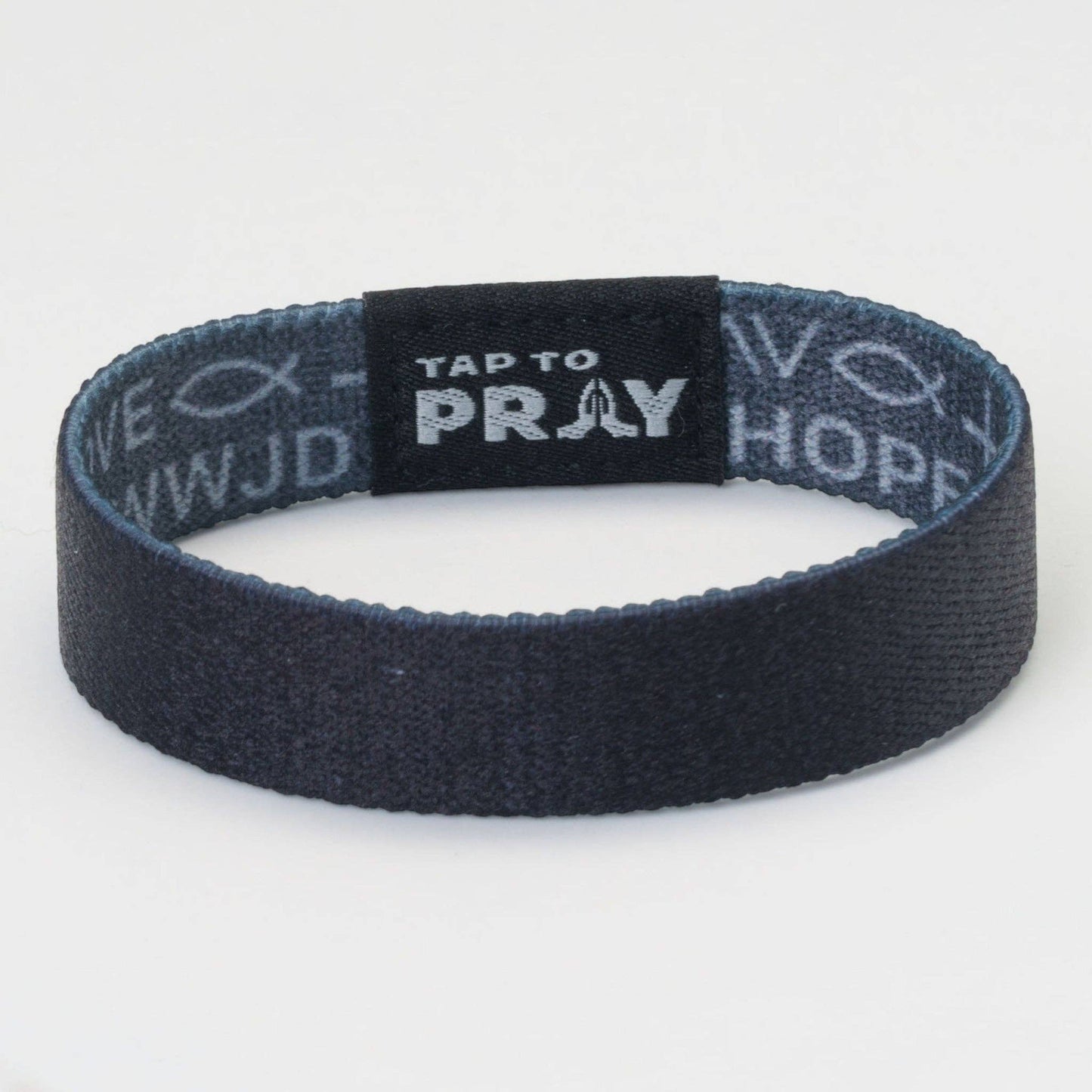 Tap To Pray® Wristband – Symbols of Faith - Grey: Large