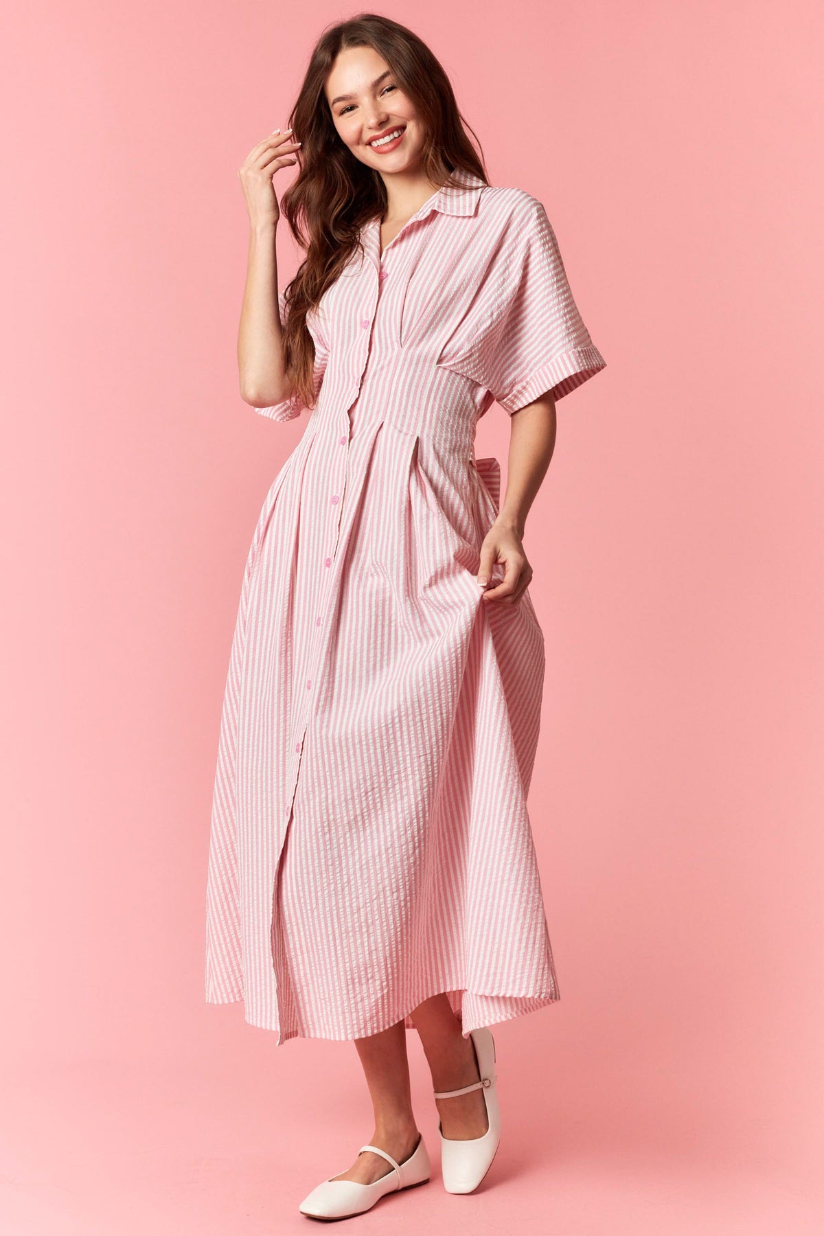 Pink Seersucker Dress