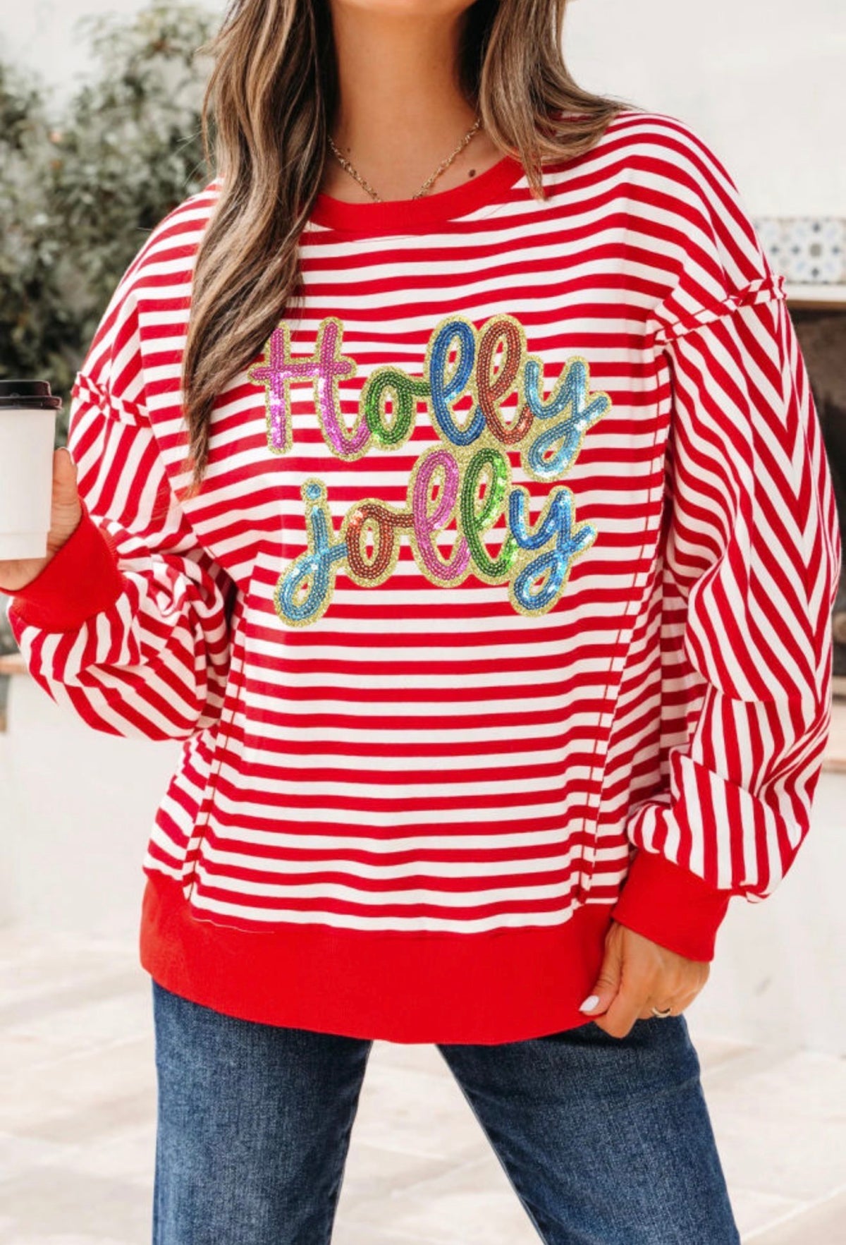 Holly Jolly Striped Top