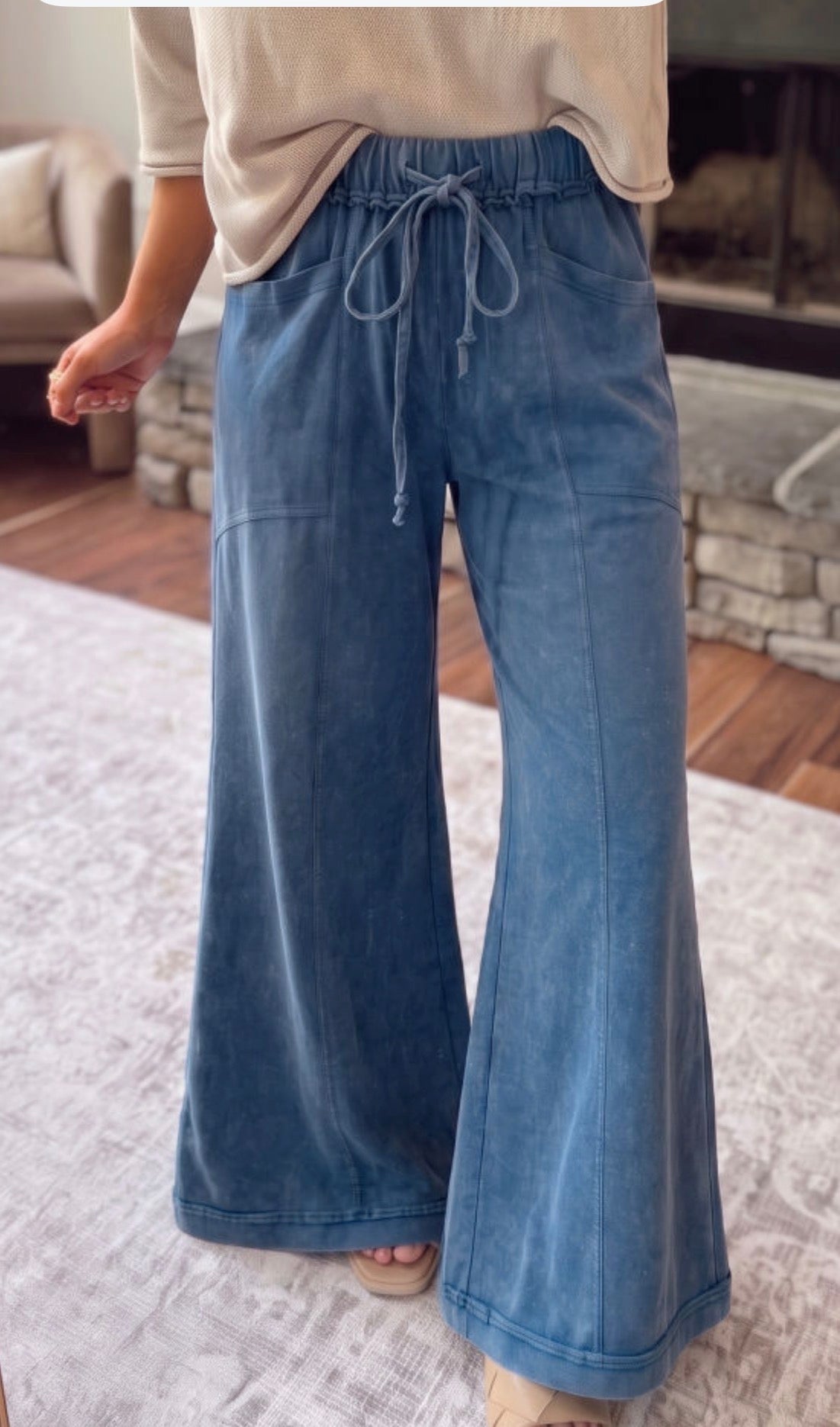 Blue Flare Pants
