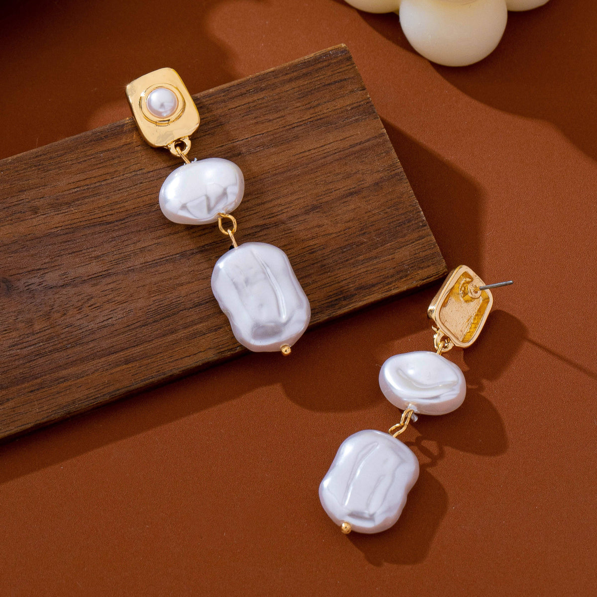 Baroque Pearl Textured Drop Earrings