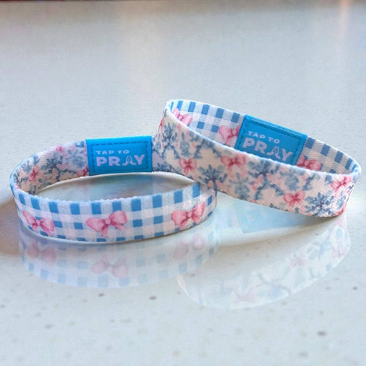 Tap To Pray® Wristband – Blue Belle: Small