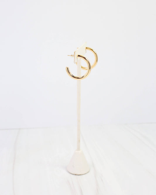 Castlebar Hoop Earring Shiny Gold: Default