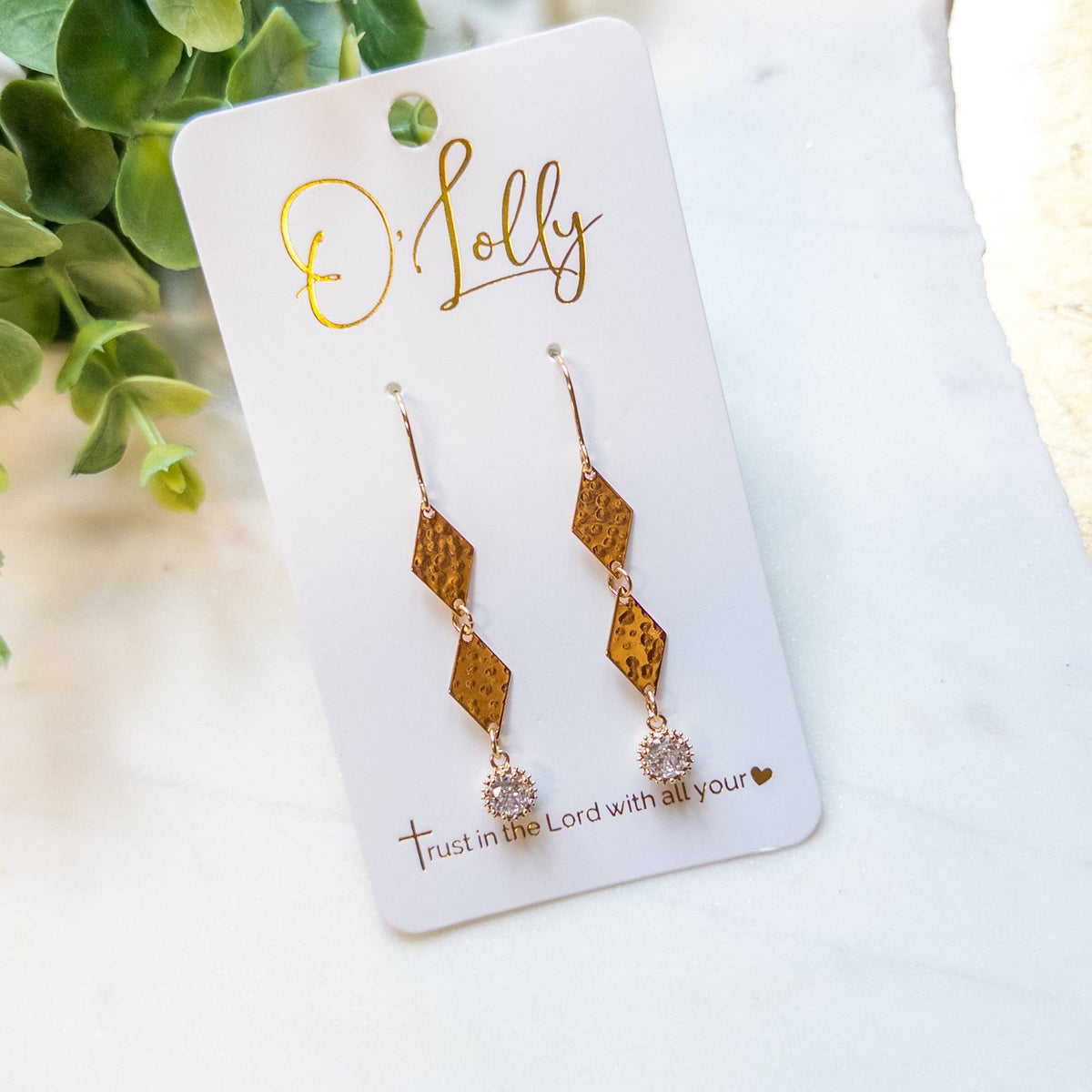 Golden Grace Geometric Drop Earrings