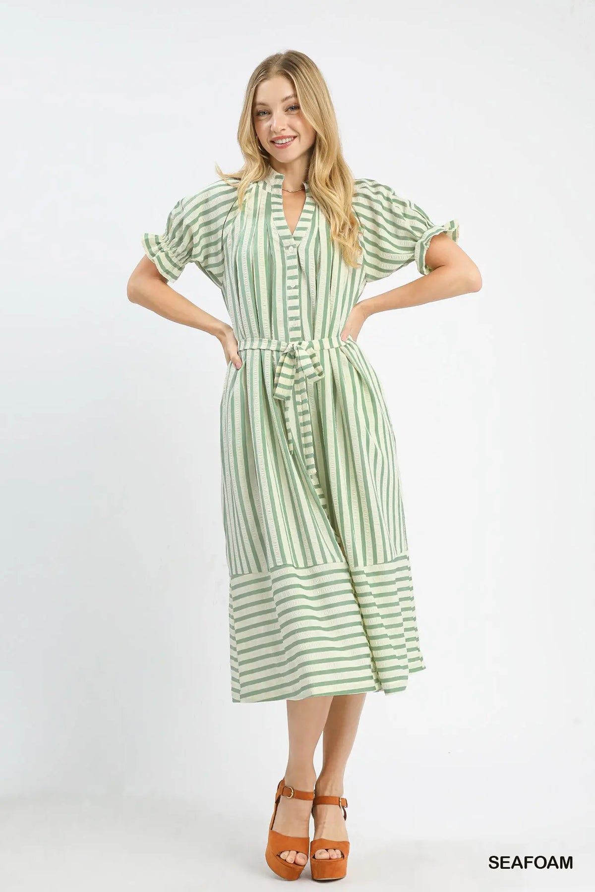 Seafoam Striped Dress