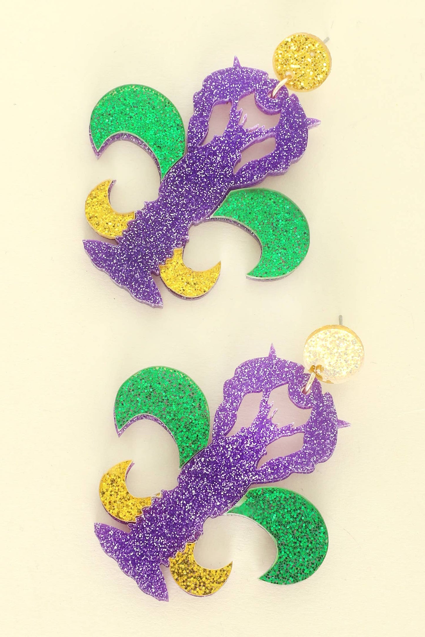 Mardi Gras Acrylic Post Earrings