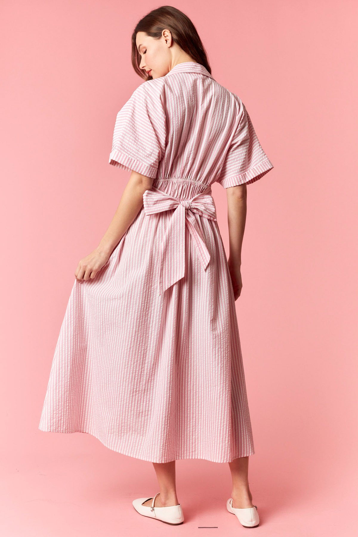 Pink Seersucker Dress