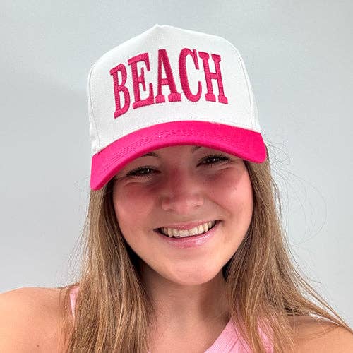 LM-BEACH HAT HOT PINK