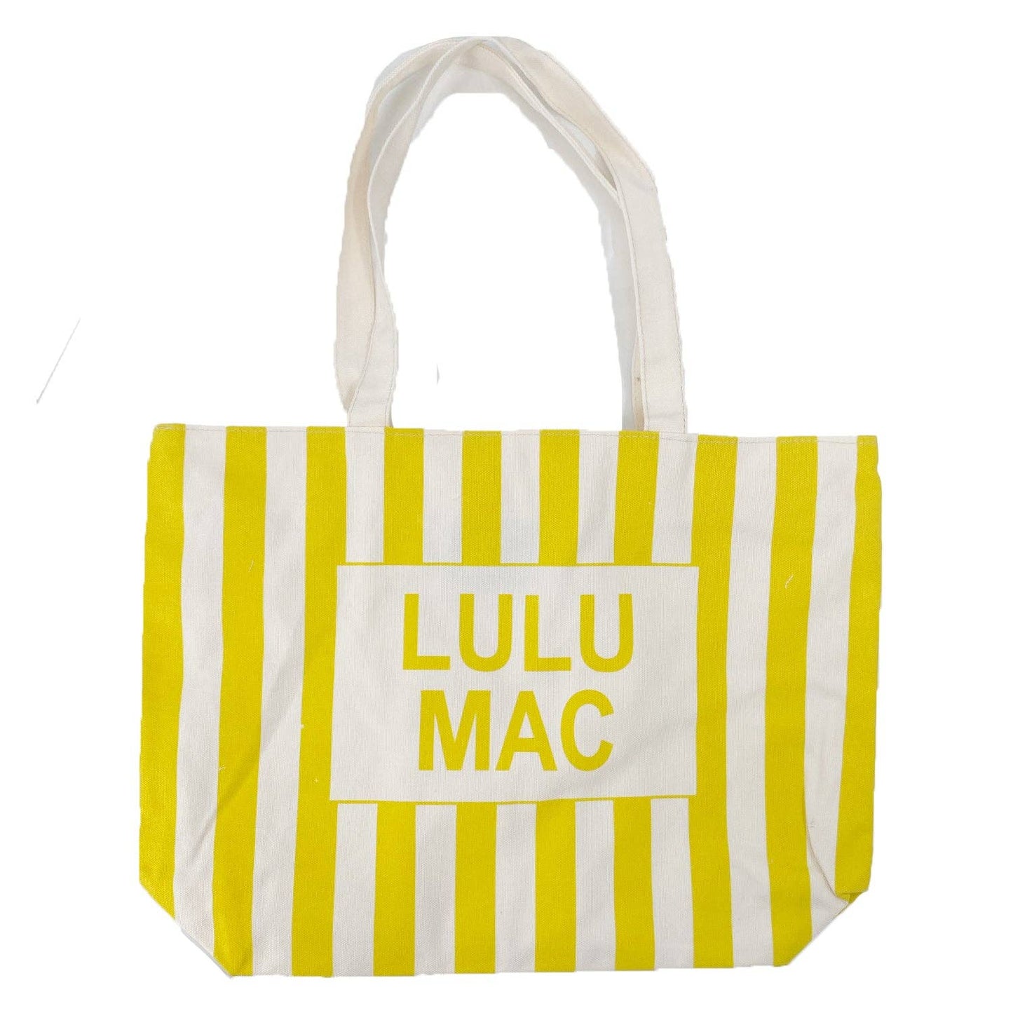 Lulu Mac Canvas Tote-Yellow/White Stripe