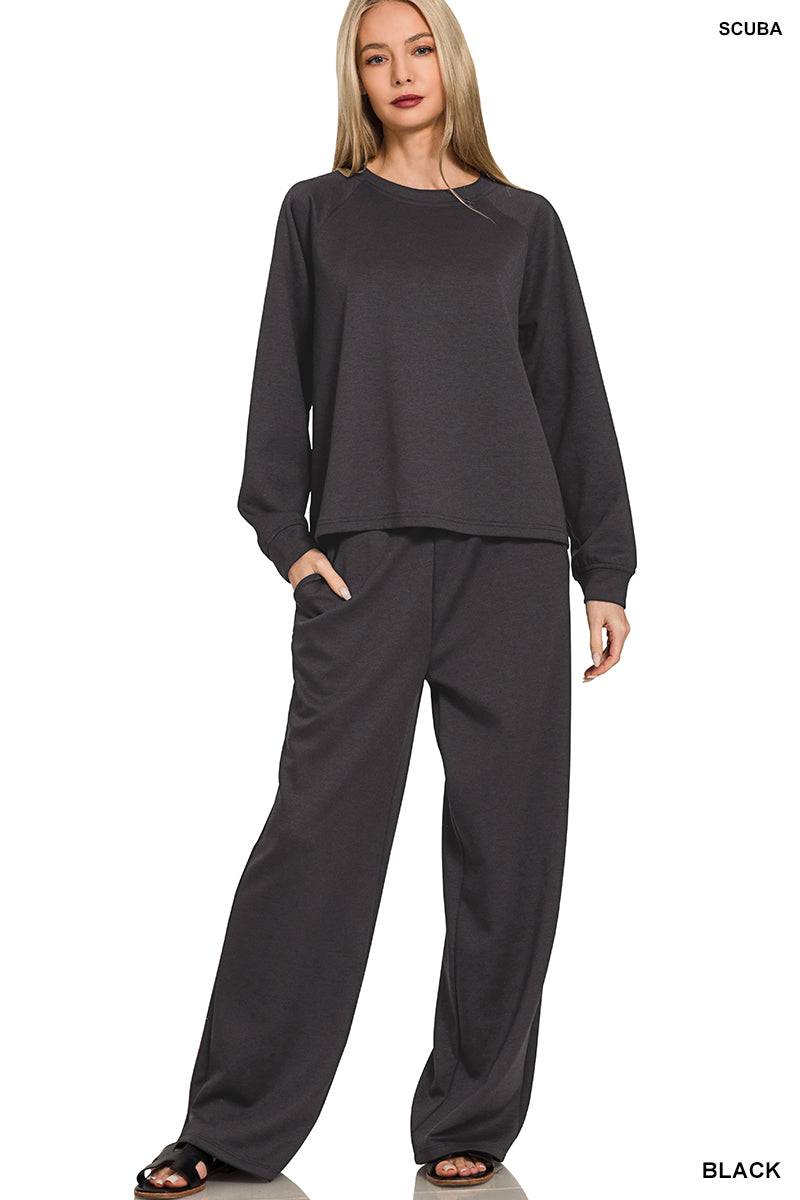 Scuba pullover & pants set black