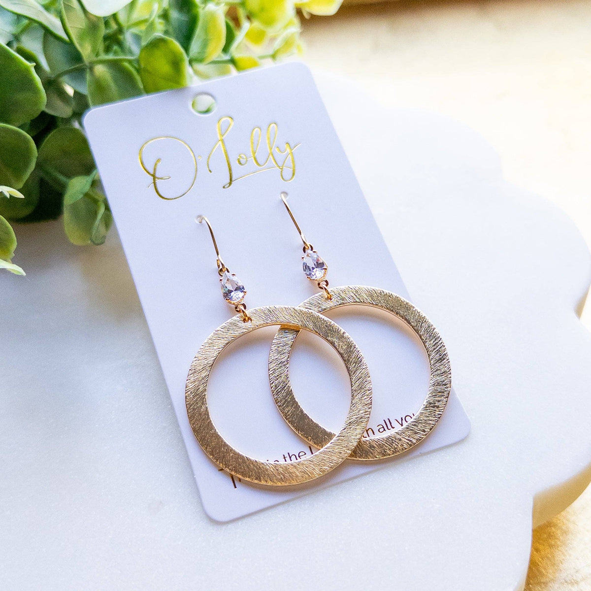 Eliana Gold Teardrop Crystal Hoop Earrings
