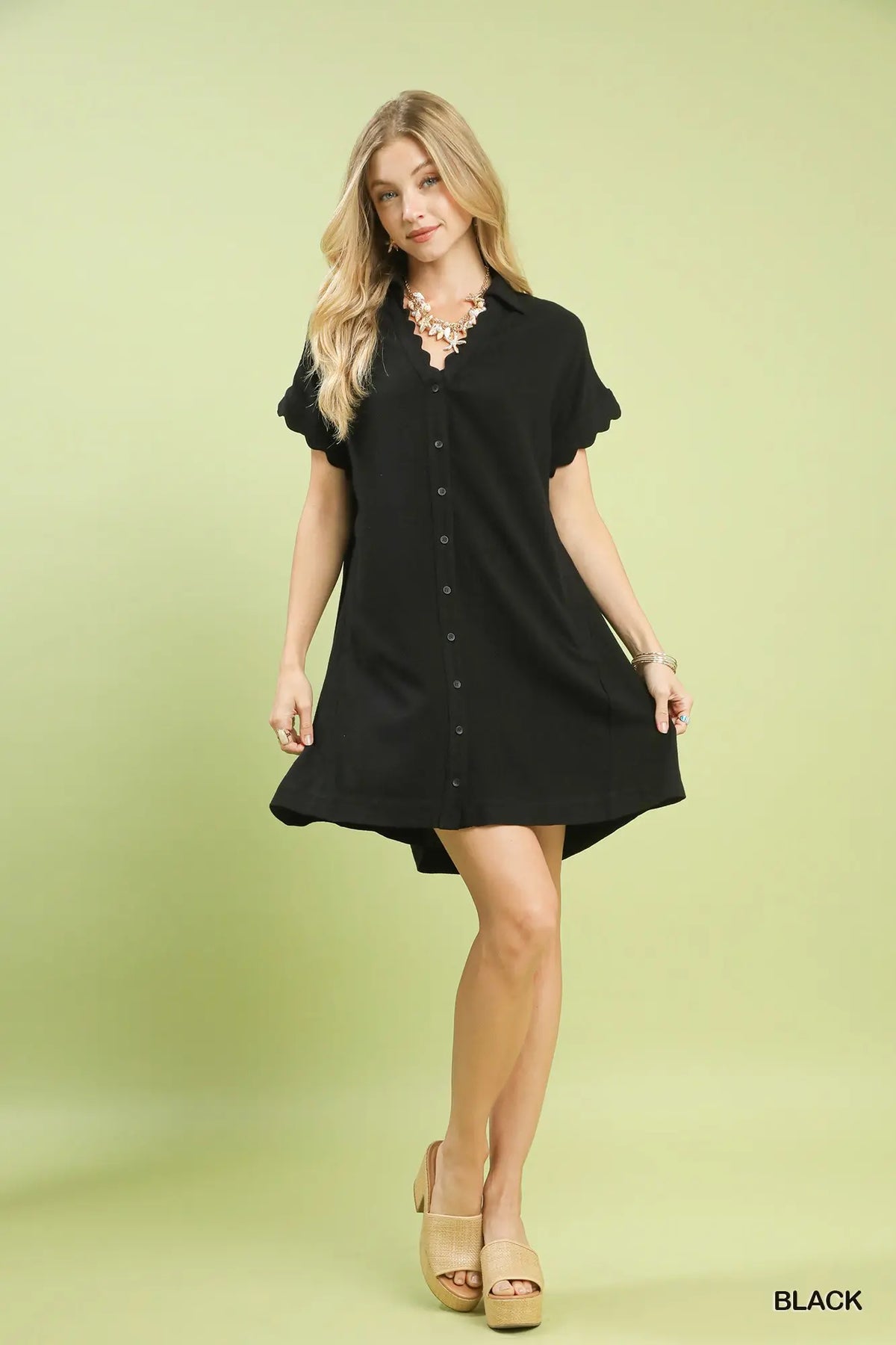 Black Scalloped Dress