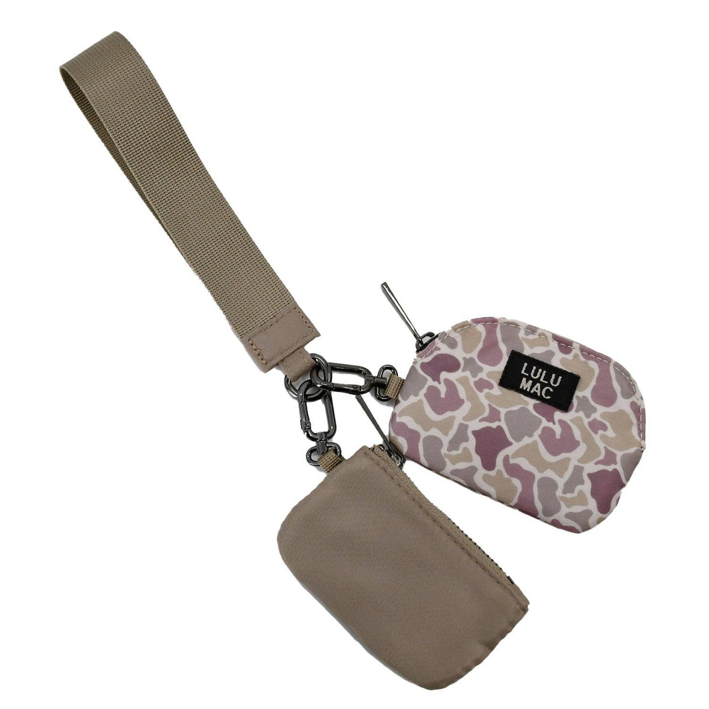 LM-Camo/Beige Lulu Mac Double Pouch Wristlets
