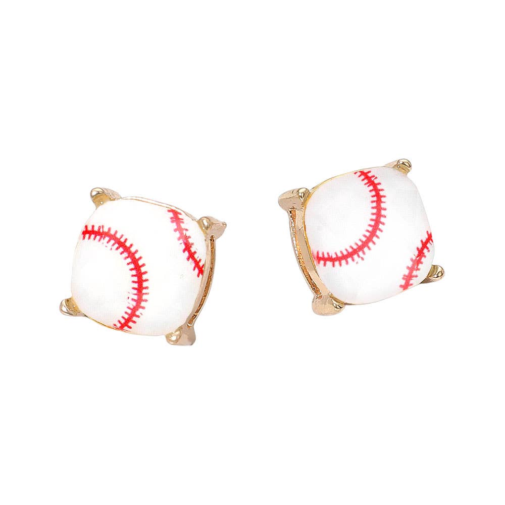 Sports Soccer Baseball Golf Football Square Stud Earring
: Golf