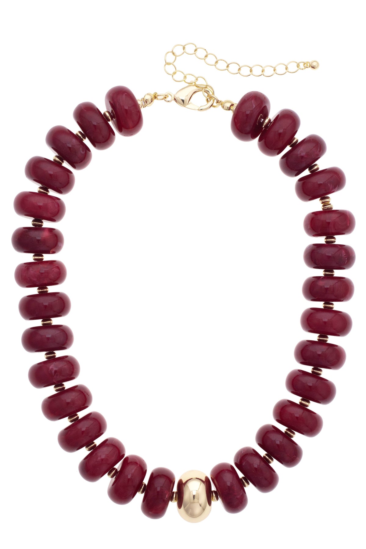 San Sebastian Beaded Resin Necklace: Red