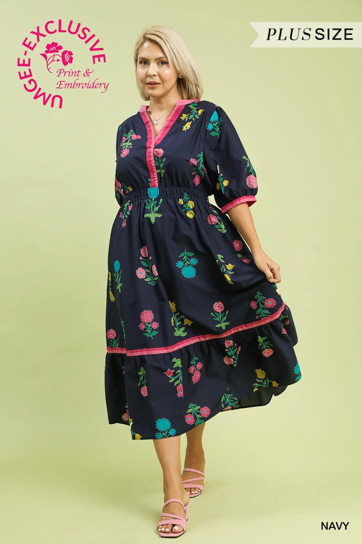 Navy Floral Dress