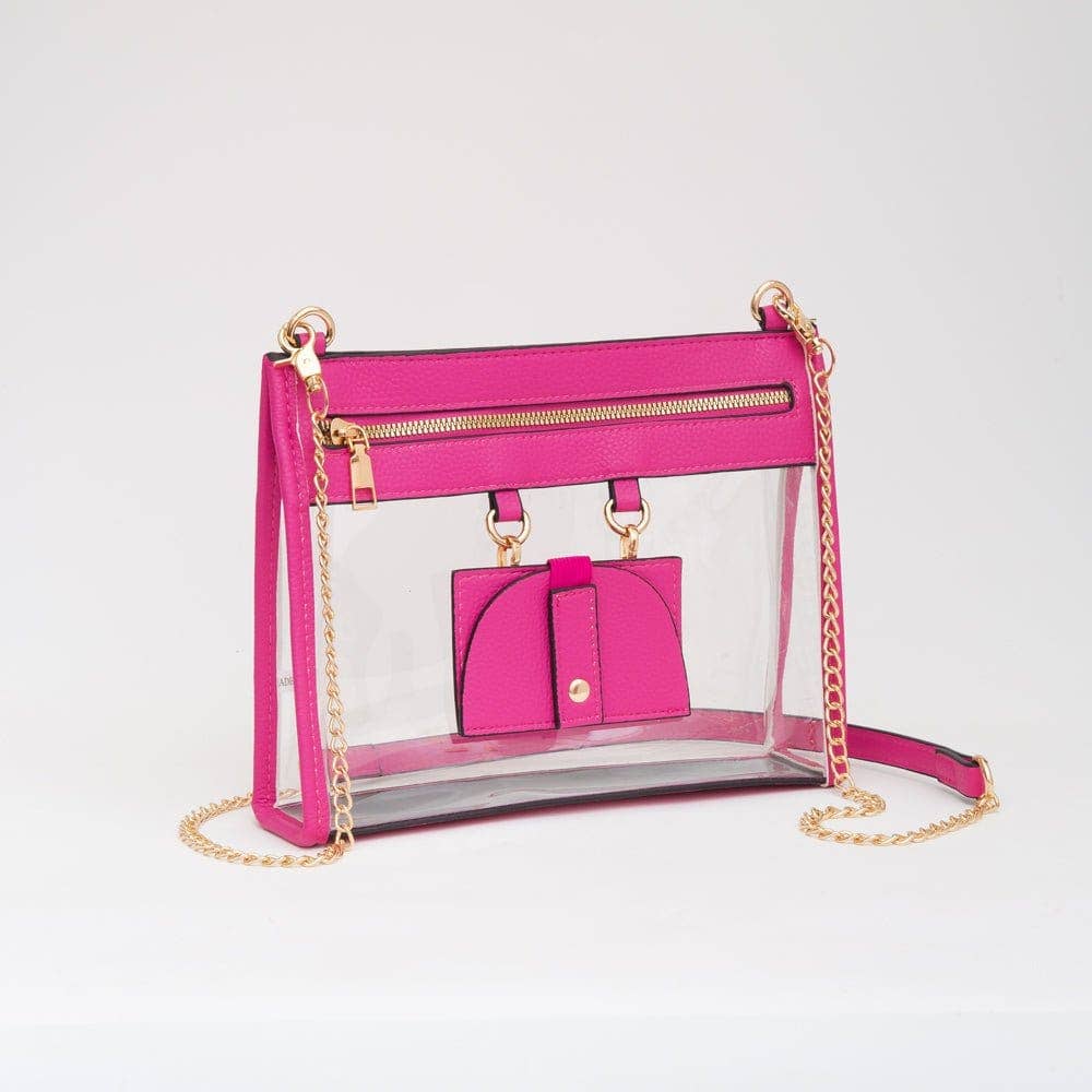 Clear Gameday Crossbody Bag With Sunglasses Holder: Black
