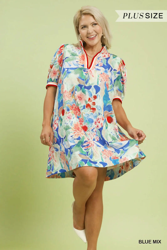 Blue Mix Floral Dress