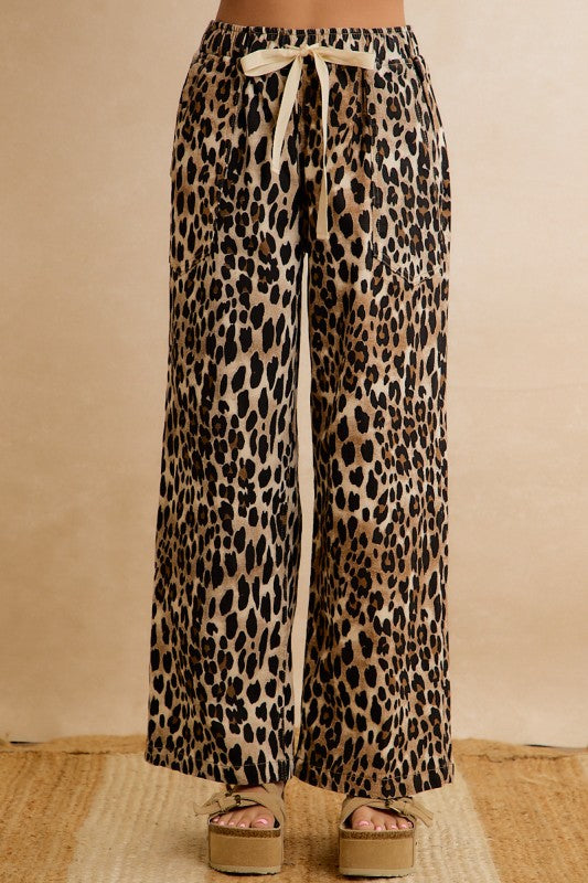 Leopard Print Pull on Pants