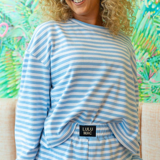 LM-STRIPE LONGSLEEVE TOP-LIGHT BLUE
