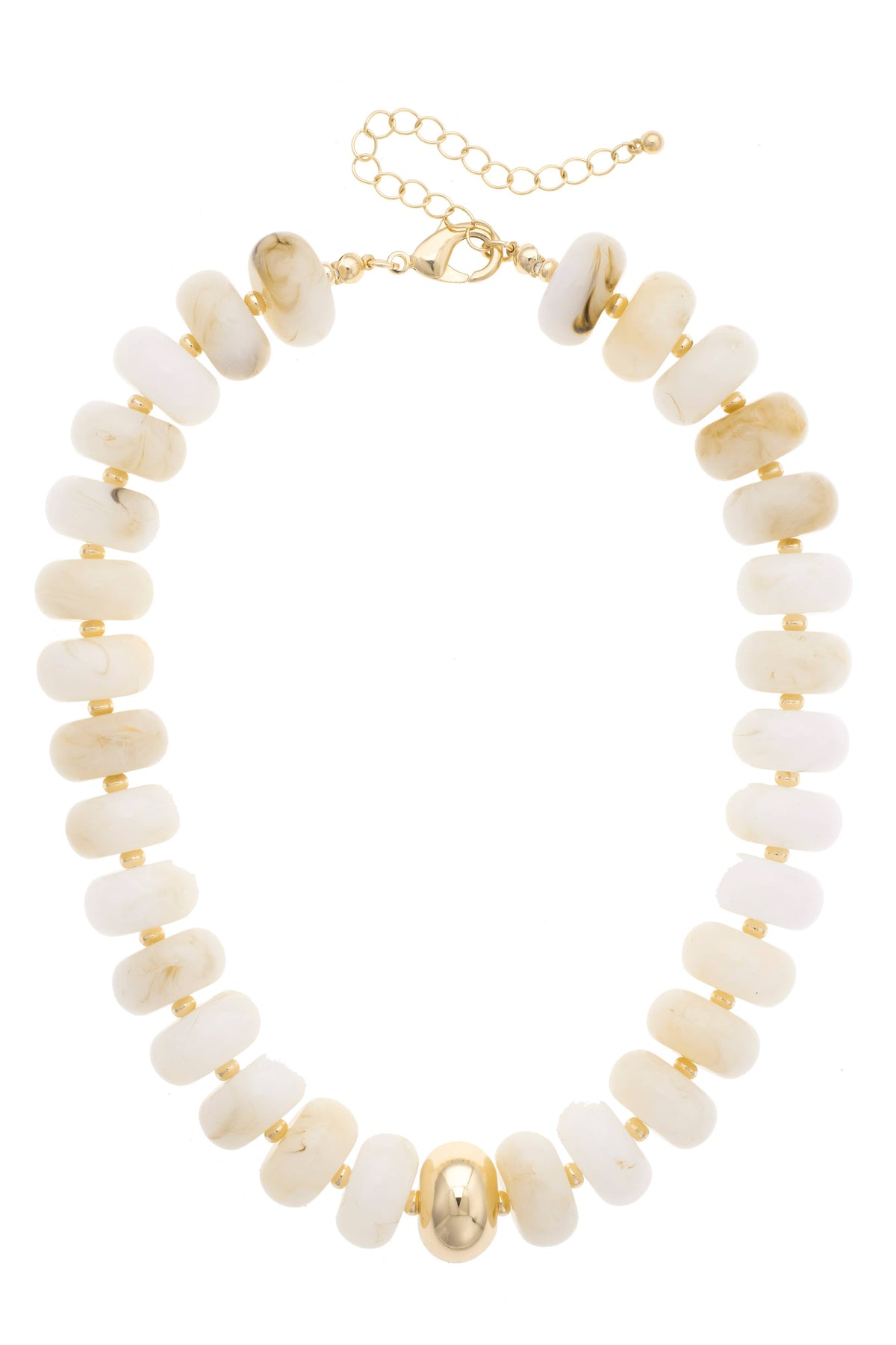 San Sebastian Beaded Resin Necklace: Light Blue