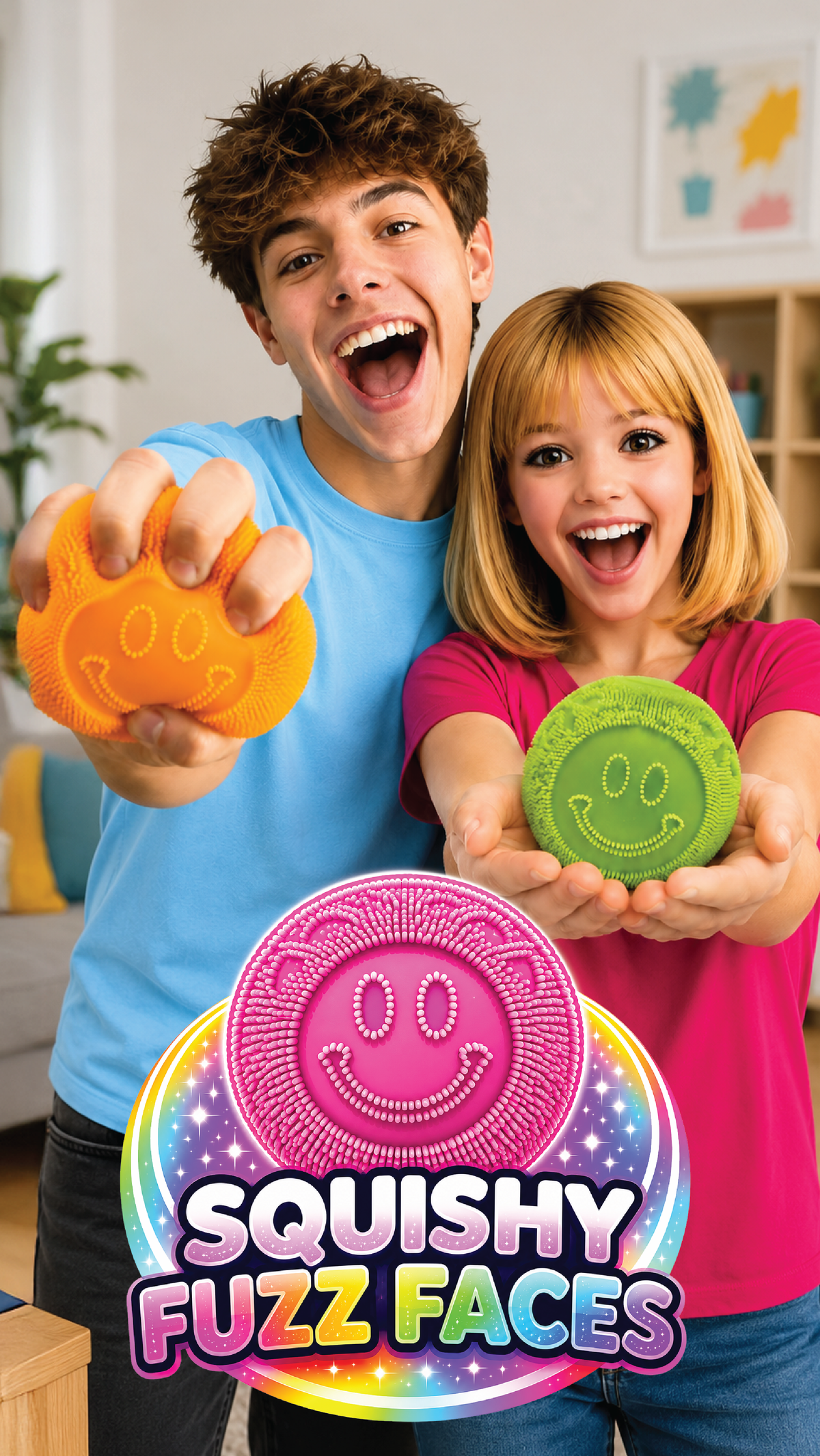 Fun Doh Fuzzy Face Squishy Sensory Toy
