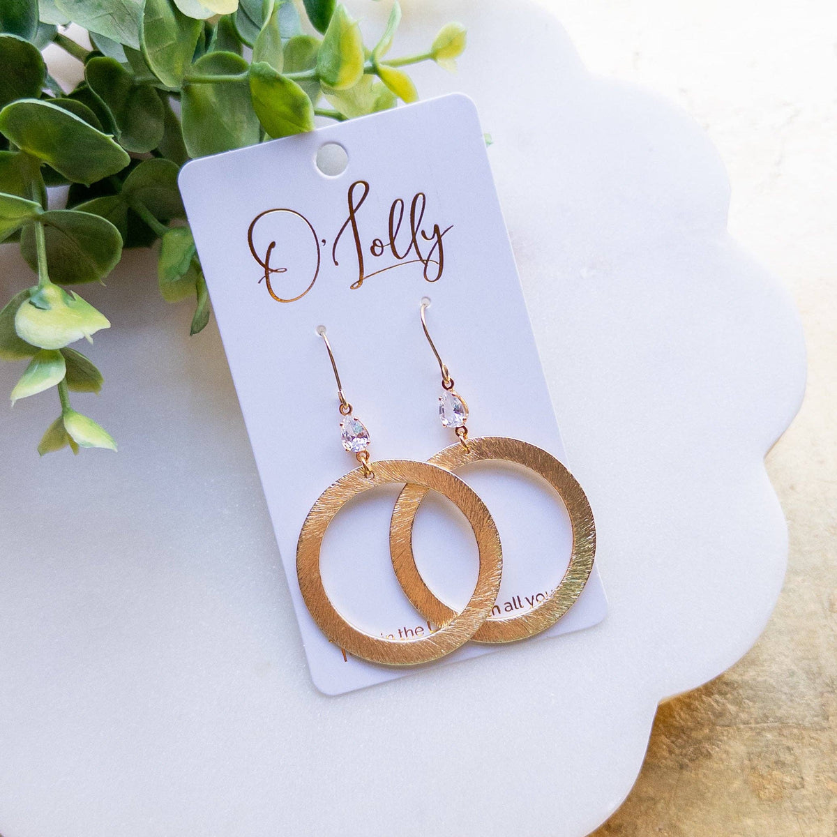 Eliana Gold Teardrop Crystal Hoop Earrings