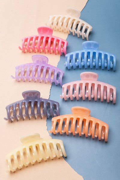 JUMBO SEMI GLOSSY  HAIR CLAW CLIPS | 40H582: OFF WHITE