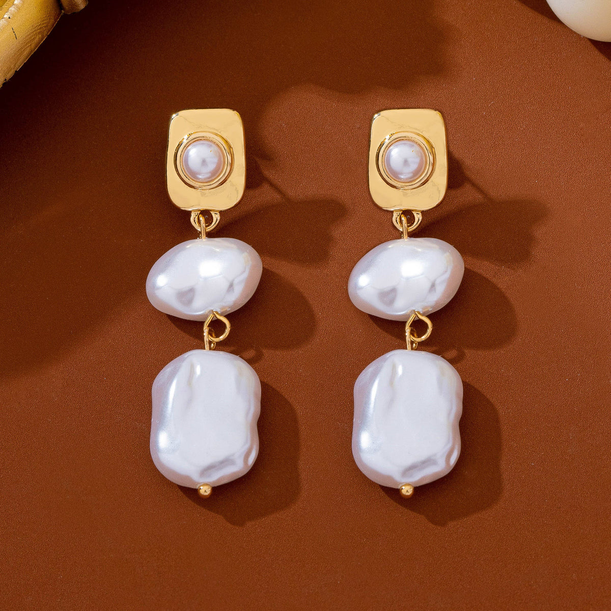 Baroque Pearl Textured Drop Earrings