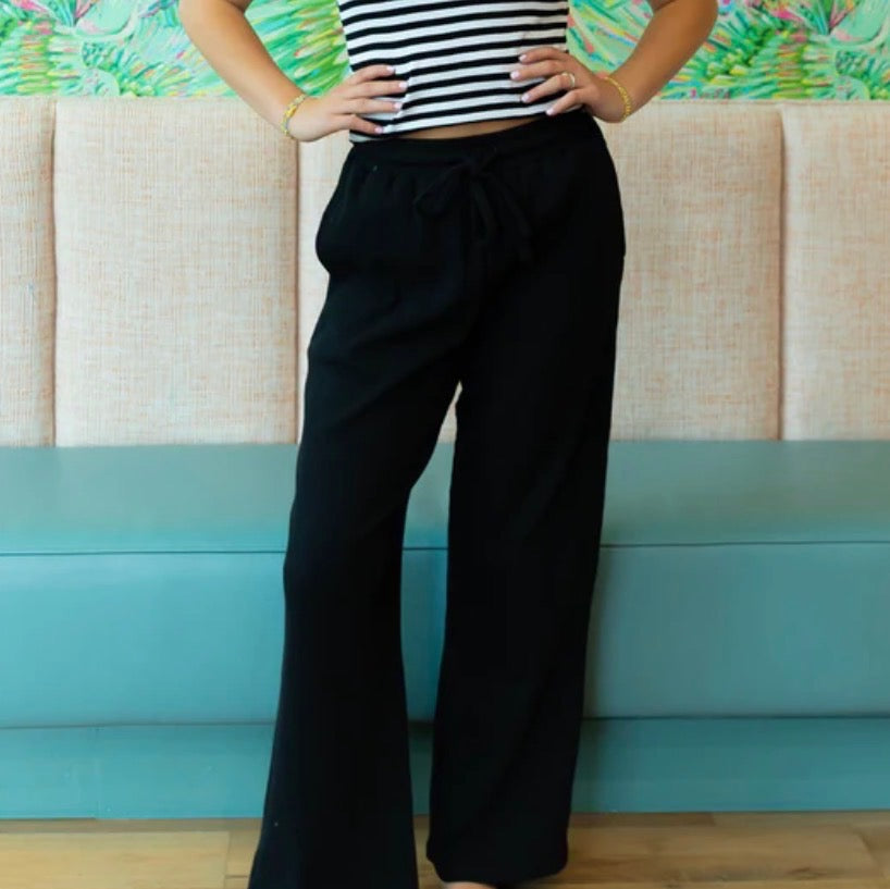 LM-WAFFLE PANT-BLACK