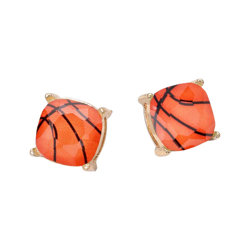 Sports Soccer Baseball Golf Football Square Stud Earring
: Baseball