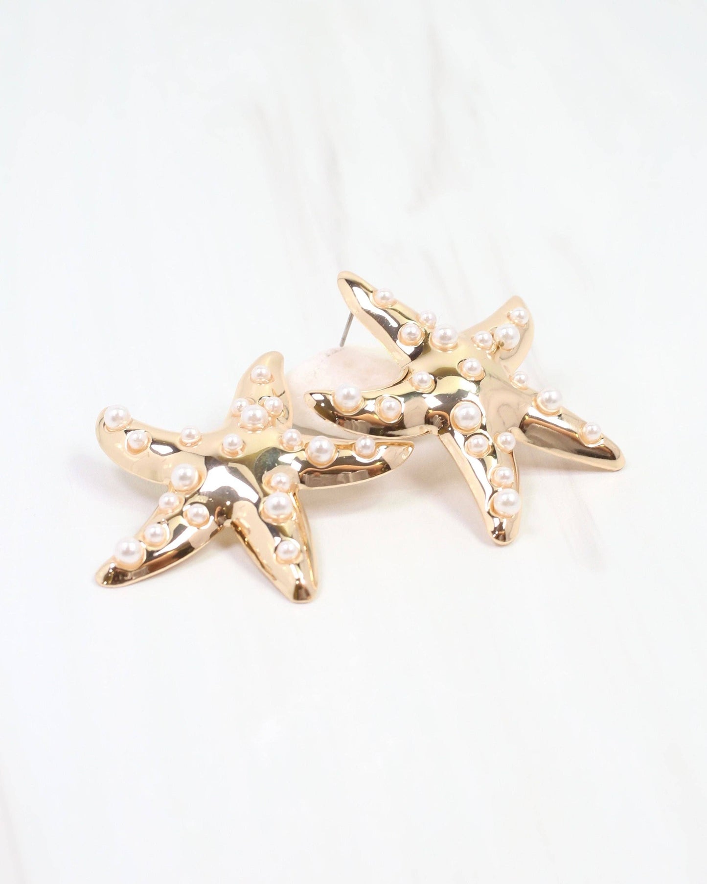 Trieste Pearly Starfish Earring Gold: Default