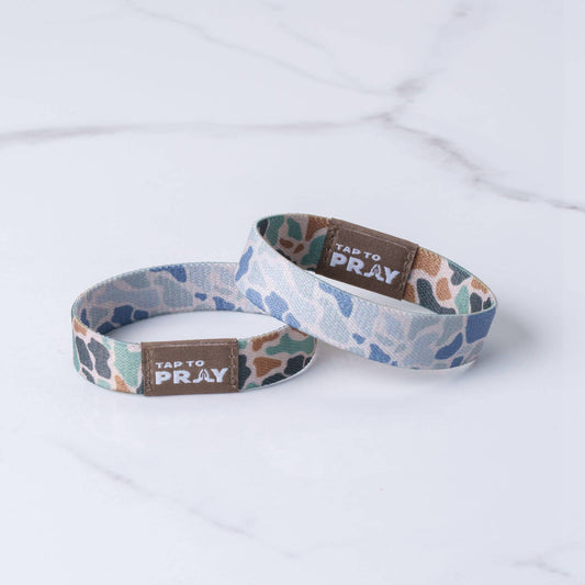 Tap To Pray™ Wristbands - River Rock Camo Classic & Sage: / River Rock Camo Class / Sage