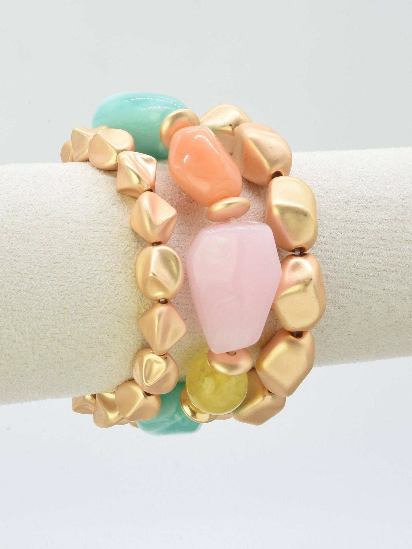 CB2333 Holly 3 Piece Stretch Bracelet Set: Magenta