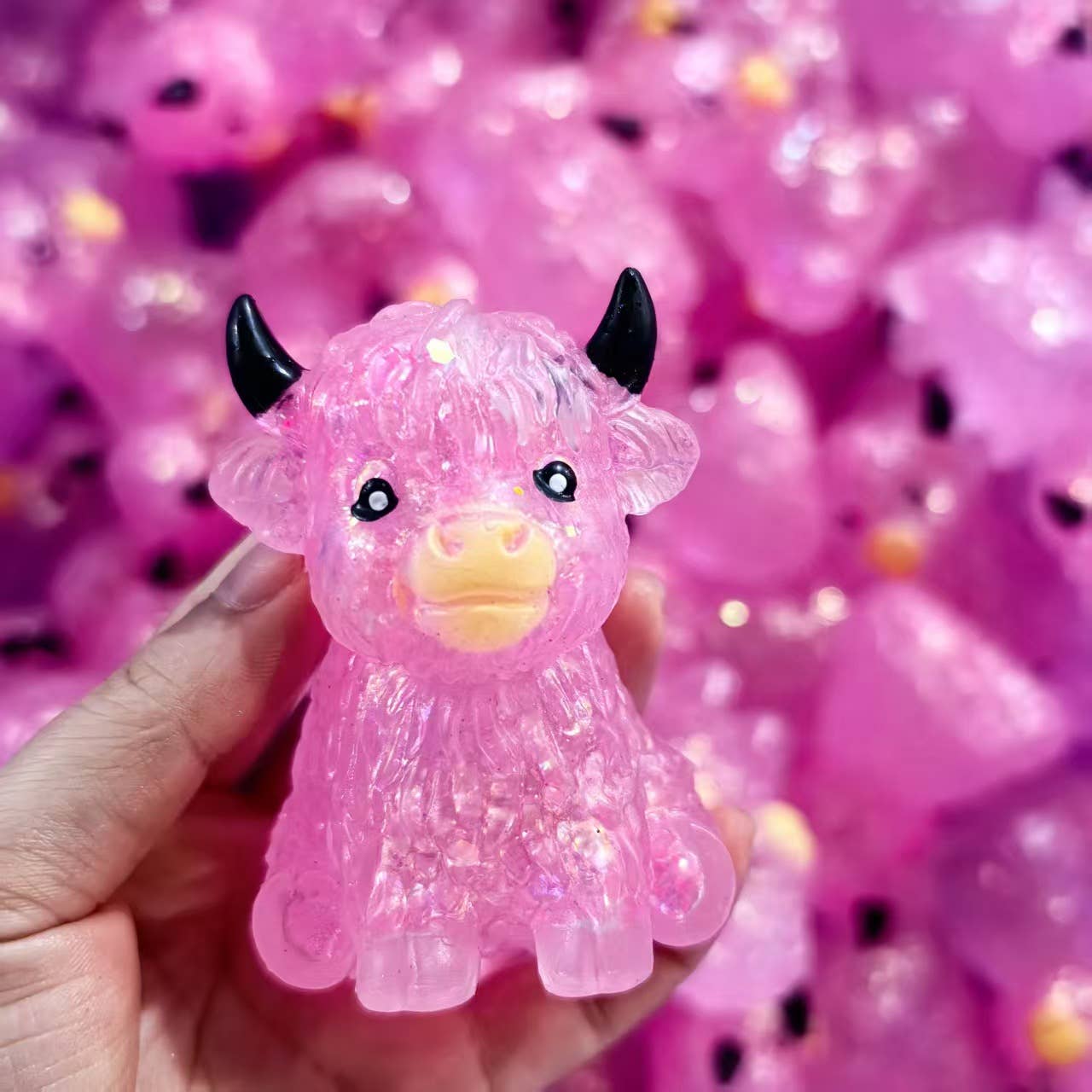 Cute Highland cow squishy Green