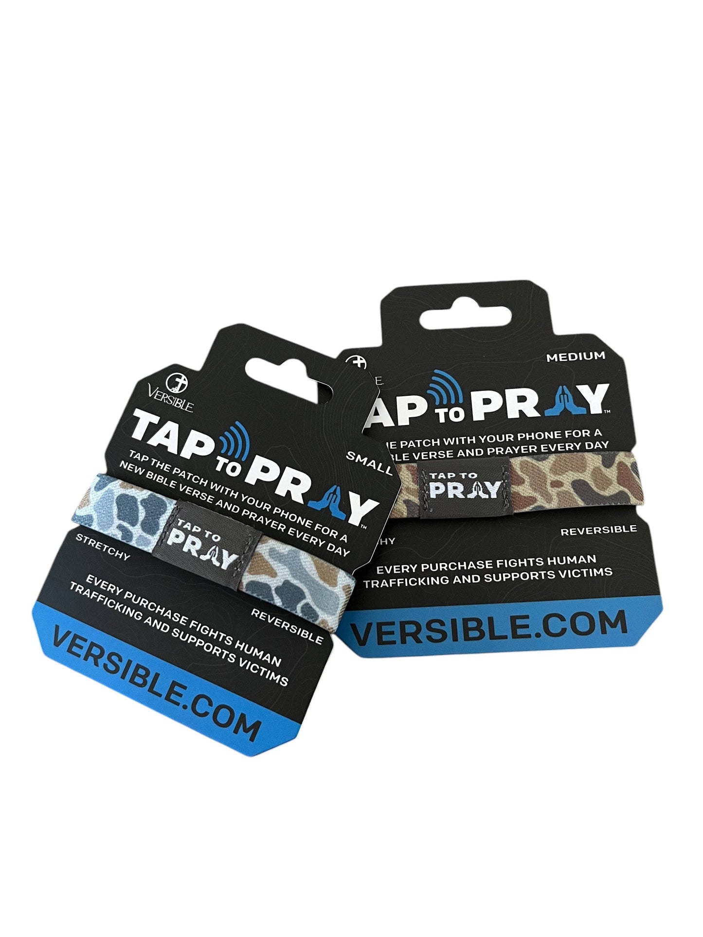 Tap To Pray® Wristband – River Rock Camo - Sahara and Copper: Medium