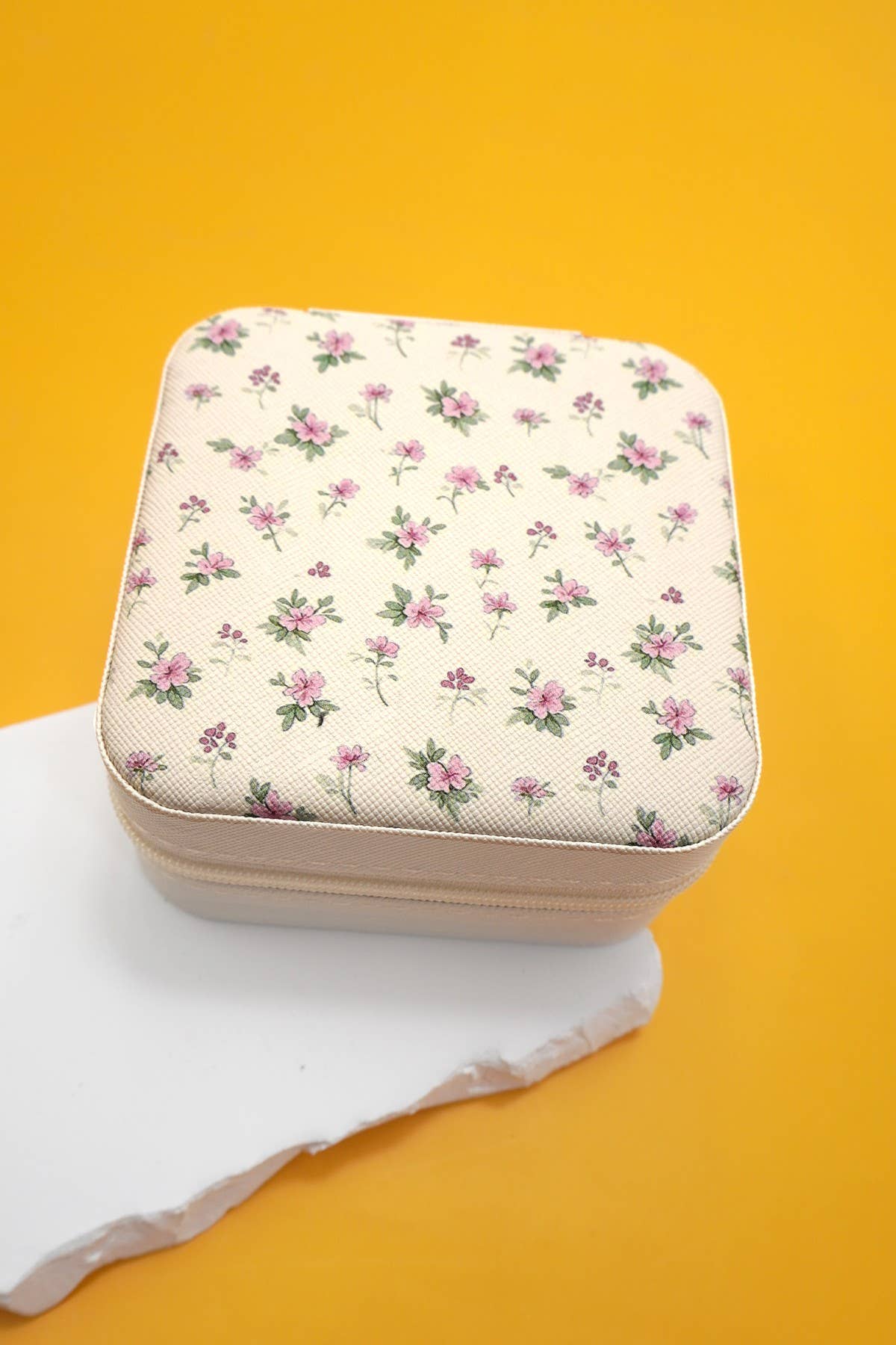 DESIGNED JEWELRY ORGANIZER TRAVEL BOX CASE |BOW LT PINK