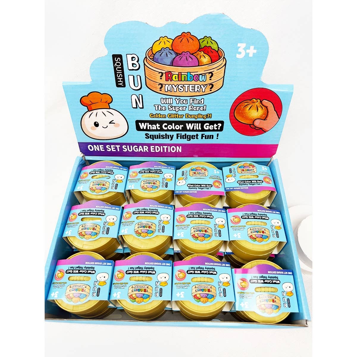 Mini Glitter Dumpling Squishy with Steamer