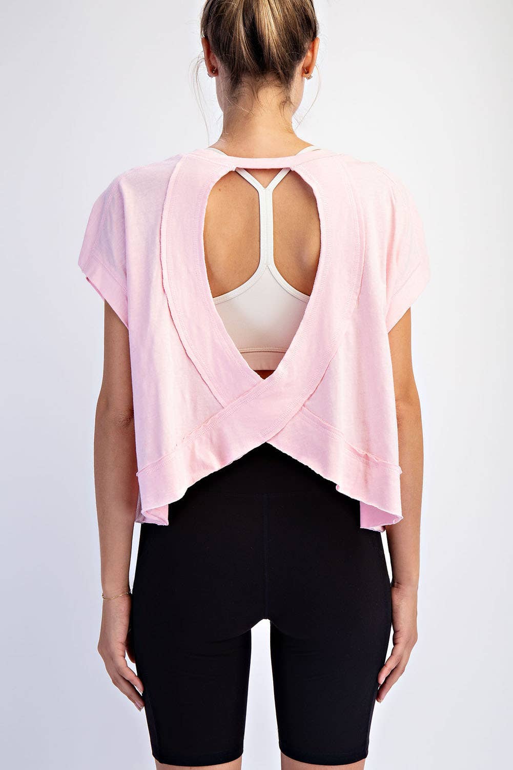 COTTON SLUB OPEN BACK TOP: Kelly Green